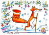 Cartoon: Fox looking for Santa Claus (small) by Kestutis tagged santa claus fox animal nature kestutis lithuania winter spruce tanne snow schnee