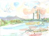 Cartoon: GERMANY. BOON. RHEIN (small) by Kestutis tagged germany boon rhein watercolor sketch deutschland