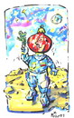 Cartoon: GREETINGS FROM MOON! (small) by Kestutis tagged happy,new,year,moon,mond,greetings,space,astronaut,cosmonaut