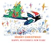 Cartoon: Greetings to fellow artists (small) by Kestutis tagged kestutis,lithuania,happy,christmas,new,year,greetings,art,kunst,bird