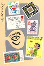 Cartoon: Humor Collection. Letter. Brief (small) by Kestutis tagged dada postcard humor collection letter brief stamp kestutis lithuania briefmarke