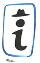 Cartoon: information age (small) by Kestutis tagged information calligraphy kestutis siaulytis verkehrszeichen signs sign xxi lithuania hat hut