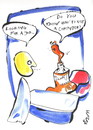 Cartoon: INTERVIEW. PALETTE AND TUBE (small) by Kestutis tagged interview,computer,job,arbeit,work,art,kunst
