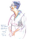 Cartoon: Janina - gallery director (small) by Kestutis tagged dada,sketch,kestutis,lithuania,gallery,director