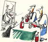 Cartoon: LUNCH. HELPER (small) by Kestutis tagged lunch arbeiter workers devil teufel wine