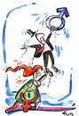 Cartoon: MAN AND WOMAN (small) by Kestutis tagged man woman mars venus sign icon symbol