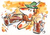 Cartoon: OKTOBERFEST - 6. GOOD BEER! (small) by Kestutis tagged new,good,beer,schnurrhaare,bier,strip,oktoberfest,whiskers,hat,glass,mug,becher,kestutis,siaulytis,lithuania,adventure