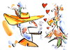 Cartoon: Pirates and Parrots love (small) by Kestutis tagged pirate,man,woman,strip,comic,parrot,love,kestutis,siaulytis,adventure,bird,vogel,pipe,rohr,lieben