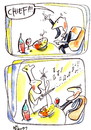 Cartoon: PIZZA AND MUSIC (small) by Kestutis tagged pizza music cook chief string scores wine restaurant tavern