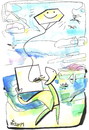 Cartoon: PLEIN AIR (small) by Kestutis tagged pleinair,kite,drachen,kunstler,artist,landscape,space