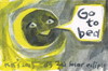 Cartoon: Solar eclipse (small) by Kestutis tagged solar eclipse dada postcard moon astronomy kestutis lithuania bed