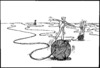 Cartoon: the fatal thread (small) by Kestutis tagged fate,thread,kestutis,siaulytis,adventure