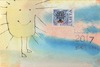 Cartoon: the Sun came out for a walk (small) by Kestutis tagged dada postcard mail art kestutis lithuania