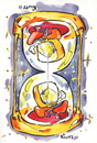Cartoon: TIME. ZEIT. LAIKAS (small) by Kestutis tagged happy new year time zeit hourglass sanduhr