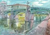 Cartoon: Vilnius in the summer 11 (small) by Kestutis tagged bridge,river,summer,vilnius,kestutis,lithuania,watercolor