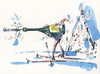 Cartoon: Winter Olympic. Biathlon (small) by Kestutis tagged biathlon winter sports olympic champagne sochi 2014 kestutis lithuania
