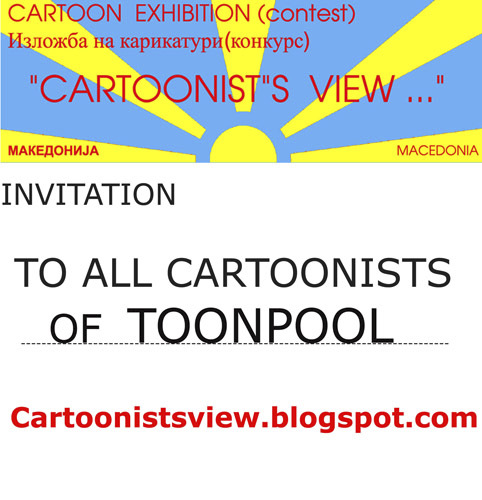 Cartoon: reprint  -  invitation (medium) by Zoran tagged macedonia,contest,exhibition,cartoonist,cartoon