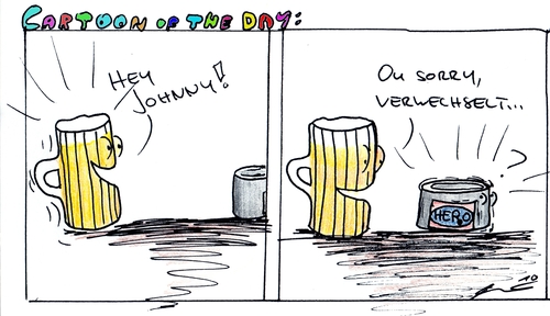 Cartoon: Hey Johnny! (medium) by al_sub tagged swiss,army,food,johnny,tin,hero,dose