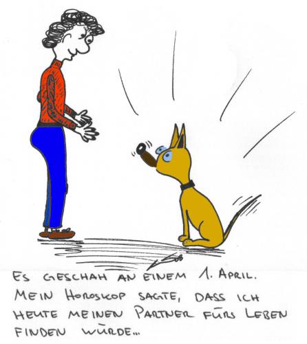Cartoon: Partner (medium) by al_sub tagged horoskop,partner,lebenspartner,hund,1st,april