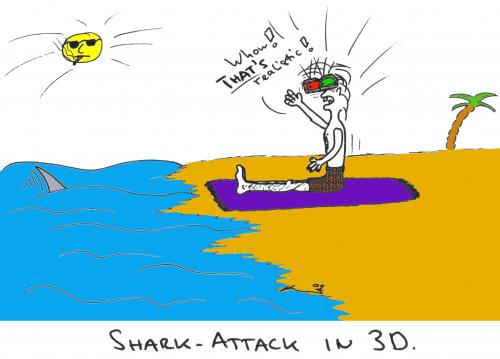 Cartoon: Shark attack (medium) by al_sub tagged 3d,cinema,shark,attack