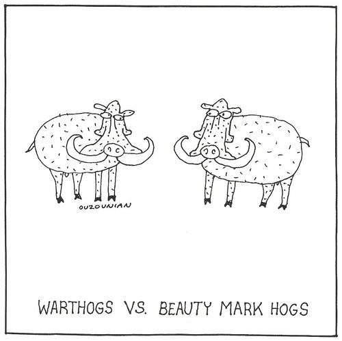 Cartoon: beauty and stuff (medium) by ouzounian tagged beauty,fashions,contests,warthogs,animals