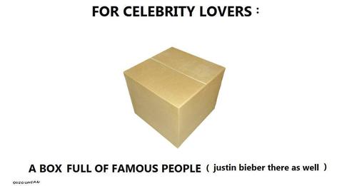Cartoon: celebrities and stuff (medium) by ouzounian tagged celebrities,famous,boxes