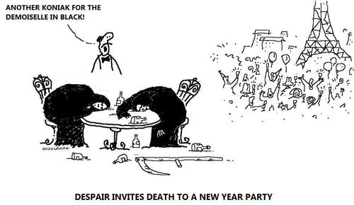 Cartoon: from despair series 4 (medium) by ouzounian tagged earth,wandering,humanity,despair