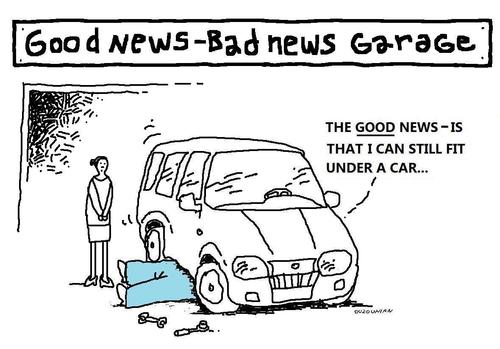 Cartoon: garages and stuff (medium) by ouzounian tagged mechanics,garages,cars