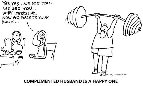 Cartoon: husbands and stuff (medium) by ouzounian tagged marriage,men,women