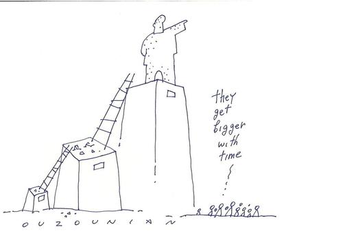 Cartoon: monuments and stuff (medium) by ouzounian tagged statues,monuments