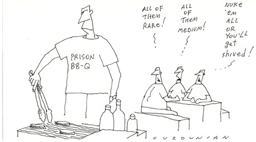 Cartoon: ouzounian (medium) by ouzounian tagged prison,bbq,grilling,prisoniers