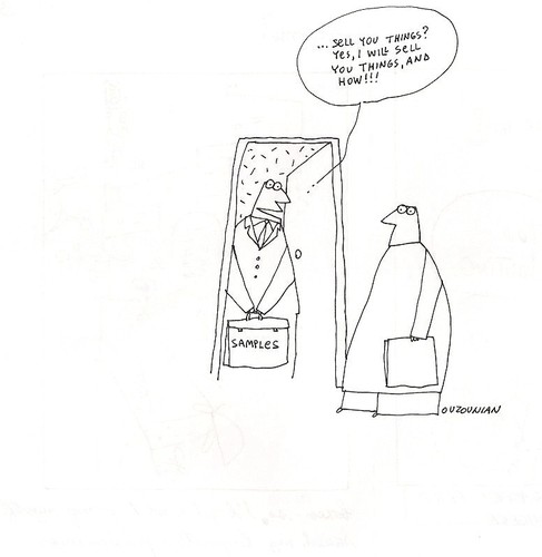 Cartoon: salesmanship and stuff (medium) by ouzounian tagged salling