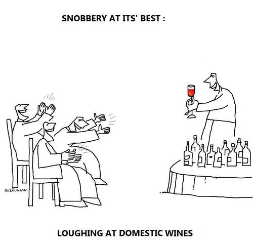 Cartoon: snobbery and stuff (medium) by ouzounian tagged snobbery,snobs,wine