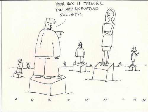 Cartoon: society and stuff (medium) by ouzounian tagged boxes,men,women,society