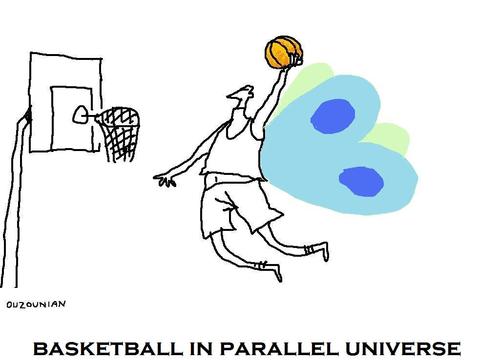 Cartoon: sports and stuff (medium) by ouzounian tagged basketball,parallel,universe,butterflies
