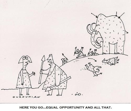 Cartoon: ouzounian (medium) by ouzounian tagged hunting,cavewomen,cavemen