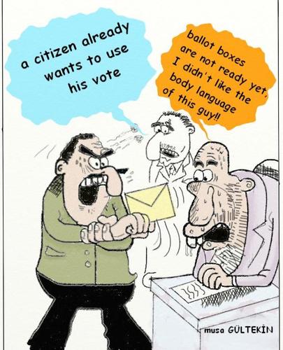 Cartoon: turkey election (medium) by musa gültekin tagged turkey,election,democracy,vote,voter,türkiye,secim