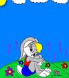 Cartoon: rabbit tavsancik (small) by musa gültekin tagged rabbit,flower,sun,cloud,gunes,bulut,cicek,tavsan