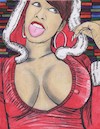 Cartoon: Cardi B (small) by odinelpierrejunior tagged art,fashion,painting,drawing,graphic,design,illustration,artbasel,clothes,model,contemporary,portrait
