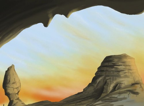 Cartoon: Landscape (medium) by James tagged landscape,art,desert,sunset,digital,painting
