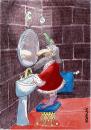Cartoon: EL REY PETIZO (small) by HCATALAN tagged rey corona bano peine hombre coqueteria pelo espejo