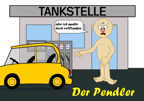 Cartoon: der Pendler (medium) by RiwiToons tagged benzinpreis,tankstelle,aral,total,bp,shell,jet,mineralöl,mineralölfirmen,benzinpreiserhöhung,mineralölsteuer,benzin,diesel,pendler