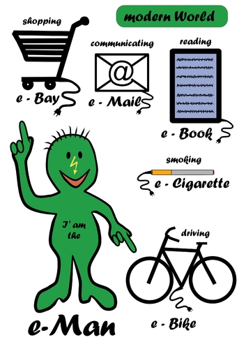 Cartoon: ein moderner Mann (medium) by RiwiToons tagged fahrrad,zigarette,buch,email,brief,post,elektrisch,elektizität,strom,modern,hochtechnologie