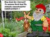 Cartoon: der streitbare Gartenzwerg (small) by RiwiToons tagged garten,kleingarten,osterhase,ostern,gartenzwerg,blumen,messer