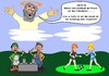Cartoon: moderne Zeiten (small) by RiwiToons tagged frauenfussball,kochduell,frauenfussballwm,fußball,wolken,gott,himmel,schöpfung,kochtopf,koch,mann,frau,geschlechtertausch,geschlechterkampf
