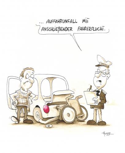 Cartoon: auffahrunfall (medium) by ms rainer tagged auto,polizei,