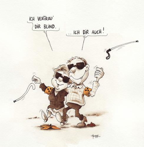 Cartoon: bindes vertrauen (medium) by ms rainer tagged blind,liebe,