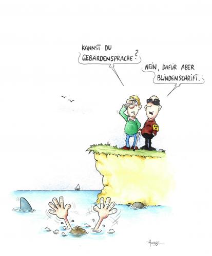 Cartoon: dolmetscher (medium) by ms rainer tagged behinderung,wasser,schwimmen