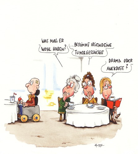 Cartoon: tumorgeschichte (medium) by ms rainer tagged tumor,behinderung,rollstuhl,kaffee