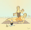 Cartoon: Strandmode (small) by Pierre tagged miesmuschel,muschel,sommer,strand,schönheit,ameisenbär,sonne,baden,bademode,monokini,badeanzug